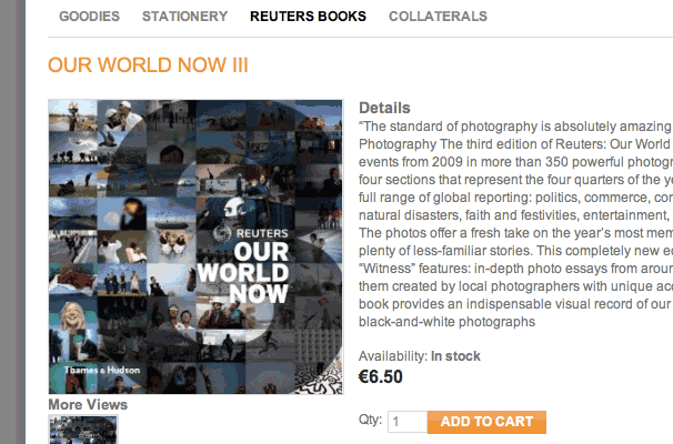 screenshot of Thomson Reuters Intranet Store