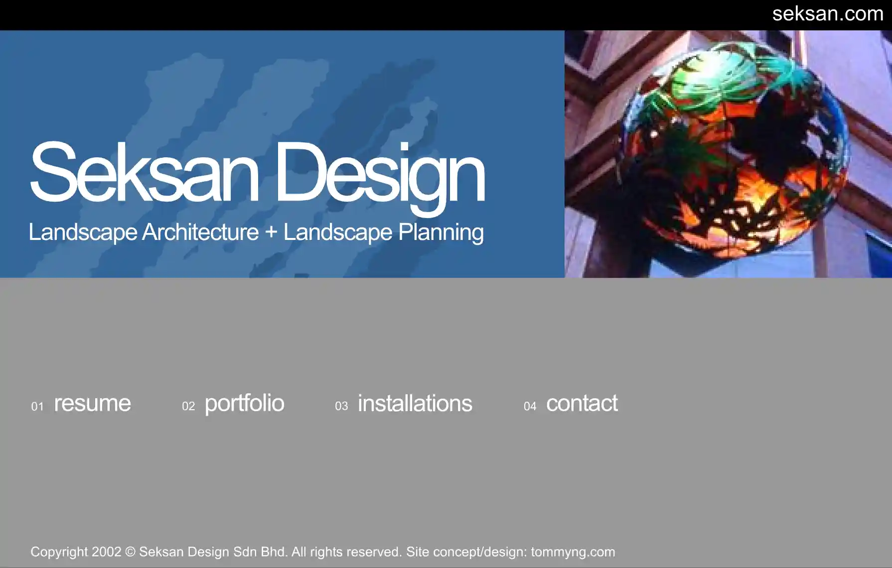 screenshot of Seksan Design website 2002