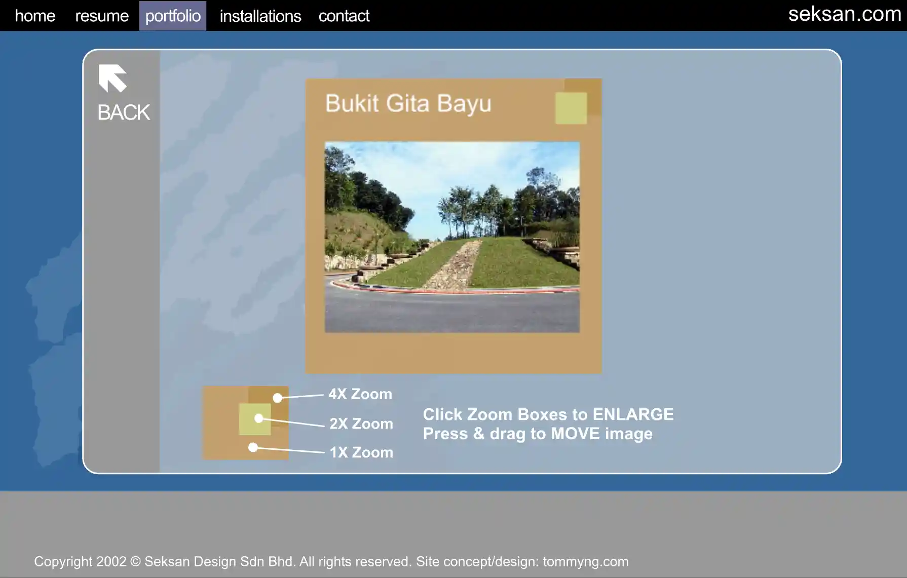 screenshot of Seksan Design website 2002